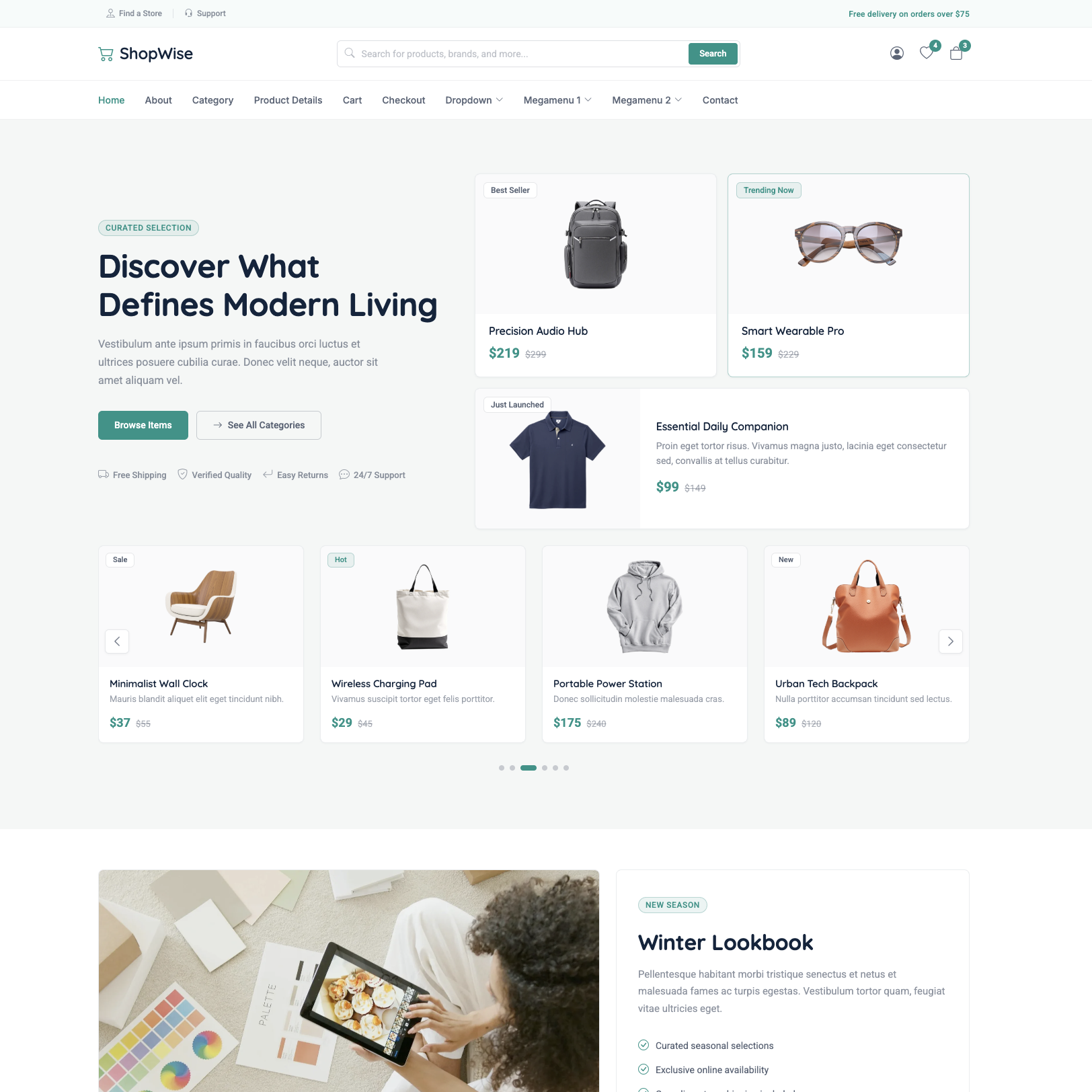 E-commerce platform for XYZ Company featuring product catalog and checkout system